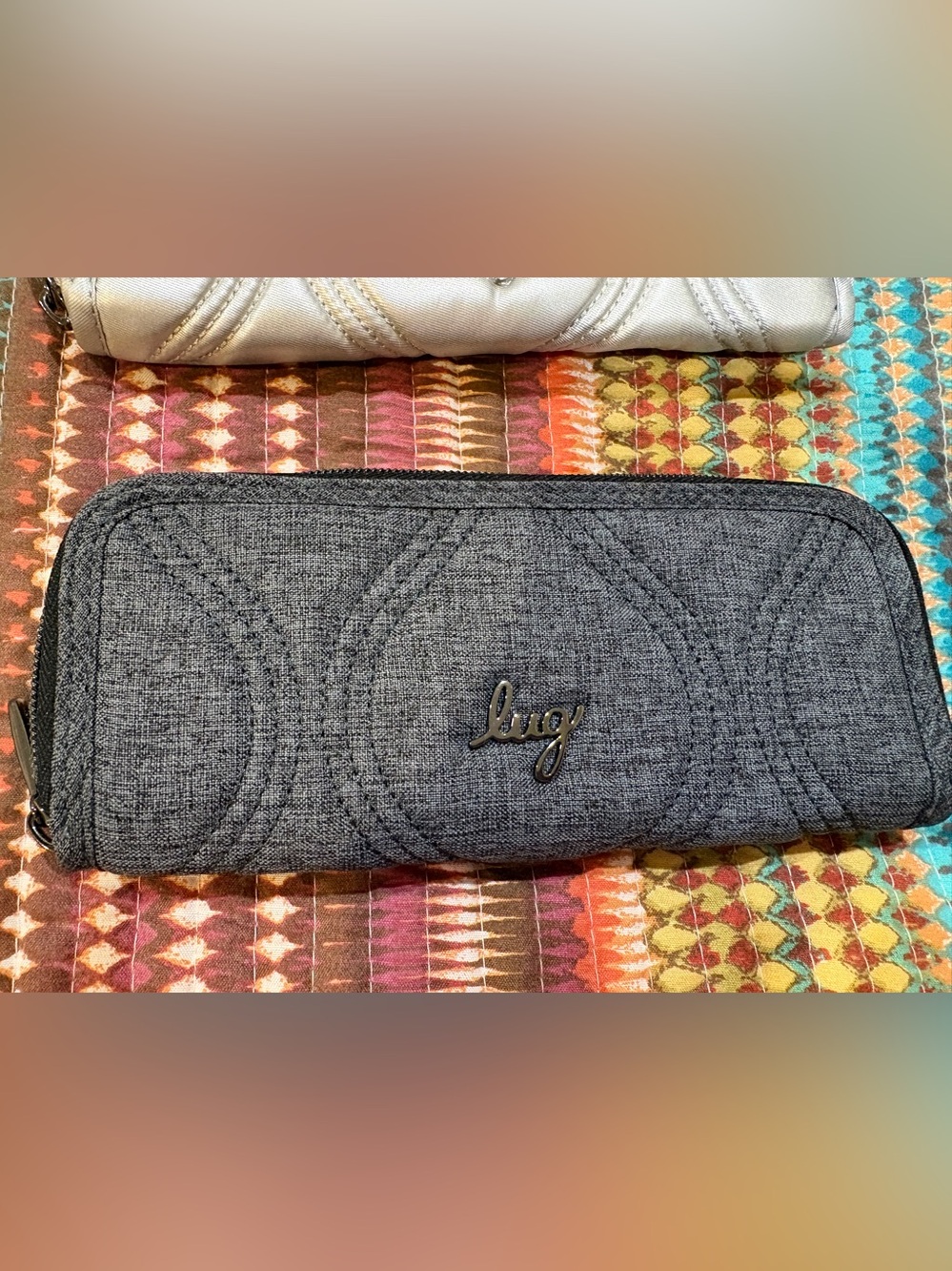 lug Gray Quilted Zip-Around Wallet - Picture 3 of 8
